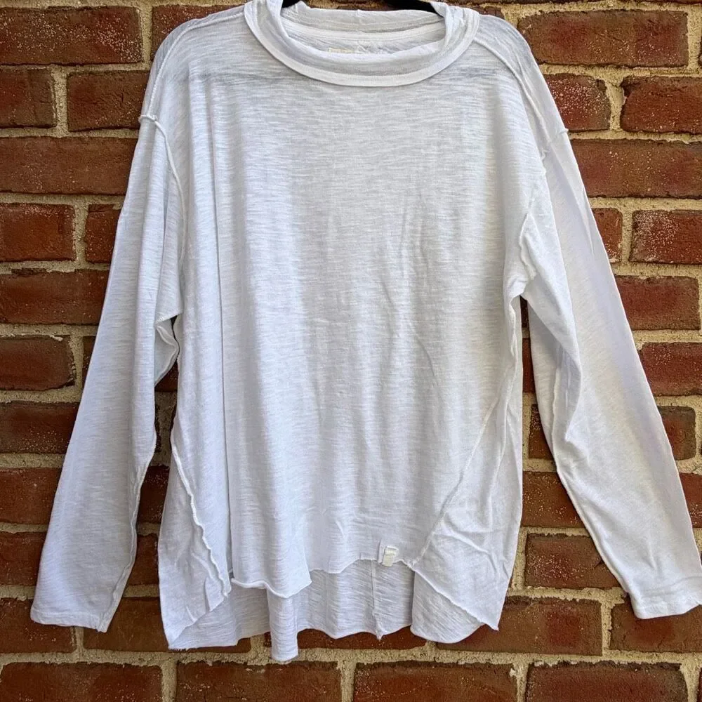 Free People We The Free Women’s Long Sleeve Regan Tee white M NEW